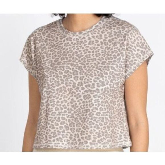 Calme x Johnny Was Women's Sz S Animal Print Boxy Crew Neck Shirt Blouse $68 - Picture 6 of 6